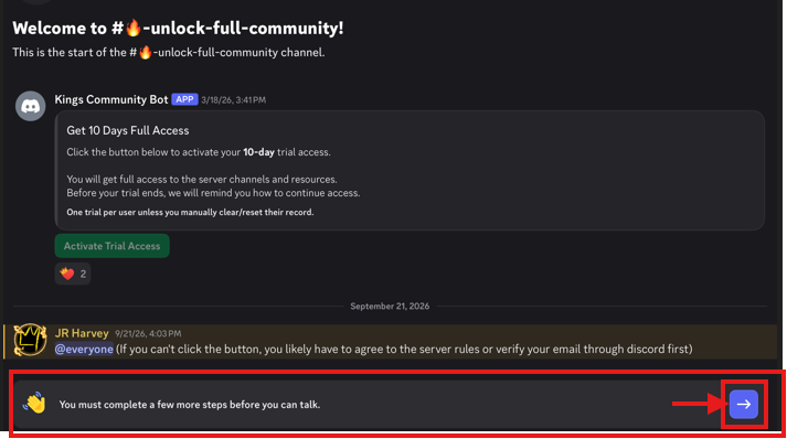 Discord complete-a-few-more-steps verification prompt